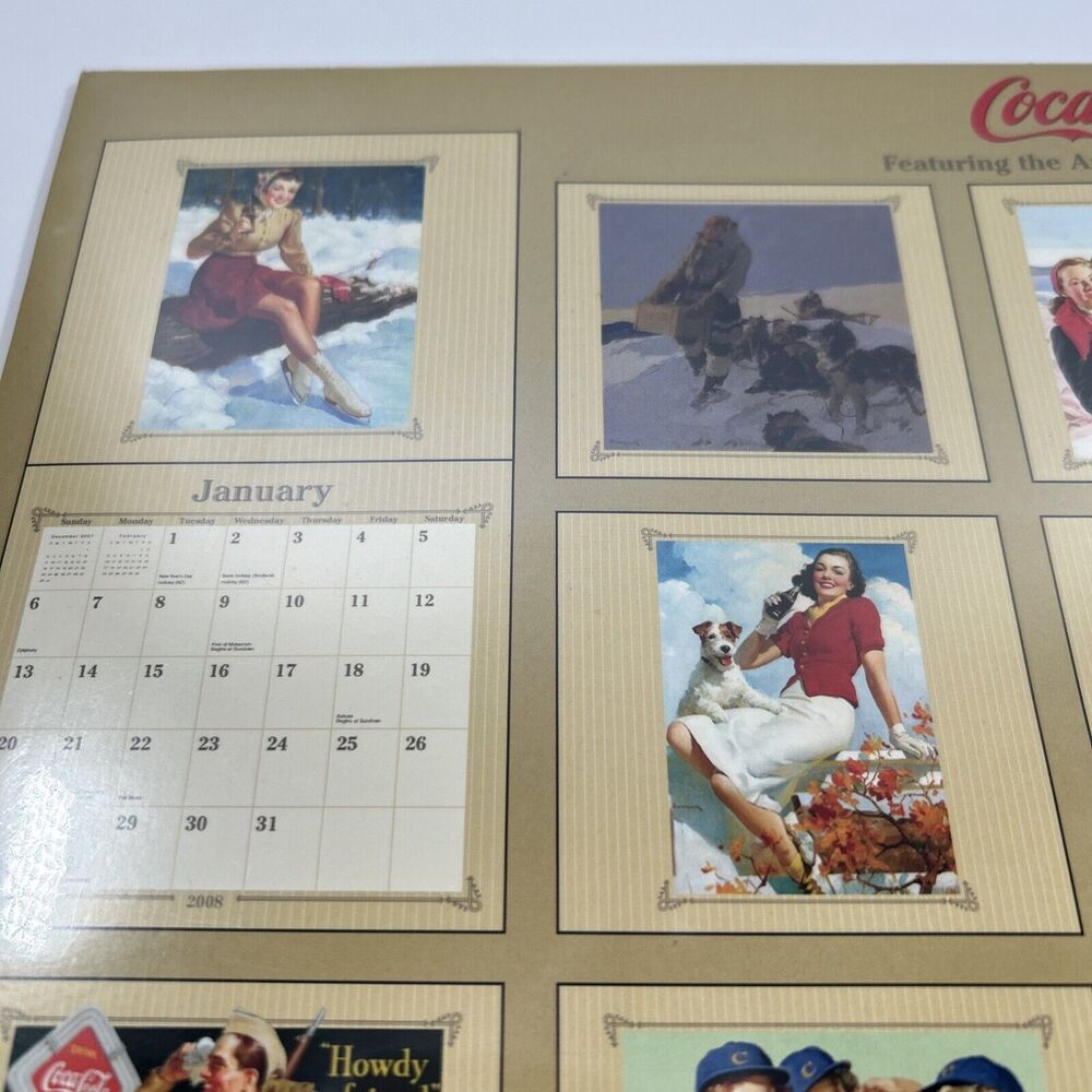 2008 Coca‎ Cola 16 Month Calendar Featuring Art by Haddon Sundblom Sealed NEW - Picture 4 of 9